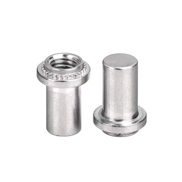 Carbon Steel or Stainless Steel Self Clinching Metric Thread Round Flush Head Stud Rivet Self-Locking Screw