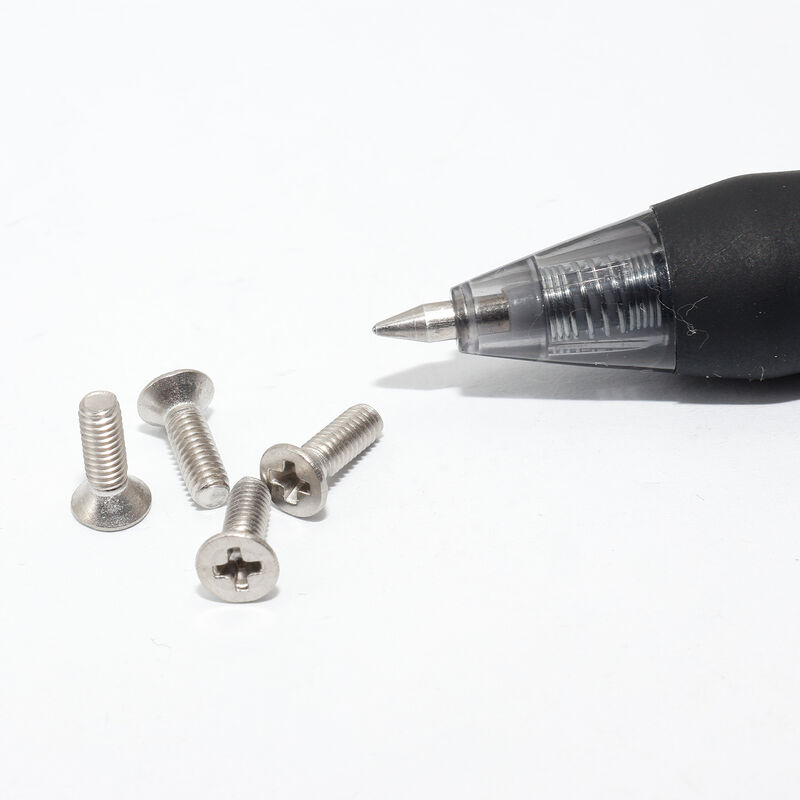 Ultra-Thin 1.5mm Galvanized Micro Screw dengan Slotted Flat End untuk Elektronika Presisi